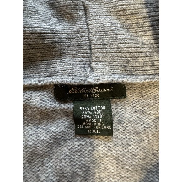 Eddie Bauer XXL Aztec Wool Blend Toggle Cardigan Sweater Cozy Country City VTG - Picture 3 of 15